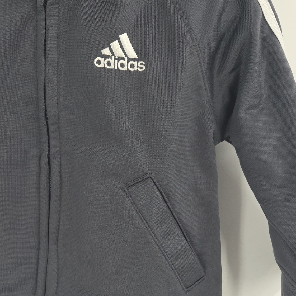 Adidas Kids Tracksuit - Dark Gray with White Stripes - Picture 5 of 15